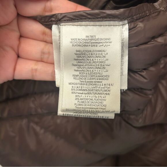 BCBGENERATION Hooded Puffer Down Packable Jacket Chocolate Brown Size XS - Picture 7 of 15